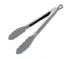 Fackelmann Pinza de Cocina Multiusos, Nylon Resistente a la Temperatura hasta 270ÂºC, Pinzas aptas para Lavavajillas, Color Gris Plateado, 27x3,8cm, 1 ud.