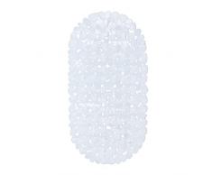 Relaxdays Alfombrilla para bañera (piedra, antideslizante con ventosas, largo, PVC, pvc, weiß, 34.5 x 66.5 x 0.5 cm