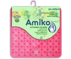 ALFOMBRA BAÃO PVC TRANSLUCIDO 54X54 CM ROSA