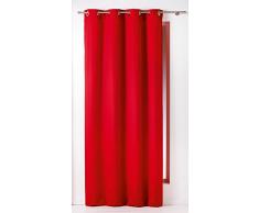 DOUCEUR DINTERIEUR - 1604619, Cortina con Anillas, 140 X 240 Cm, Panama Uni, PanamÃ¡ Liso, Rojo