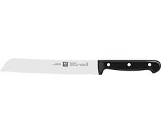 ZWILLING Cuchillo de pan, Longitud de la hoja: 20 cm, Hoja dentada, Mango especial de acero inoxidable/plÃ¡stico, Twin Chef