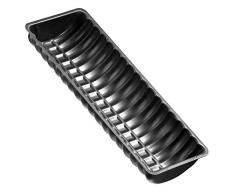 Zenker Molde Plum Cake Media Luna, Acero con Revestimiento Antiadherente teflÃ³n, Negro, 32x12,5x5cm