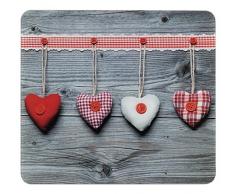Wenko 2712943500 Multi Placa de Corazones para Cristal y cerámica, Tabla de Cortar, Cristal
