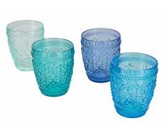 Villa dâEste Home Tivoli Juego de 4 vasos de agua de cristal de 300 ml, Imperial Ocean