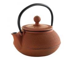 Lacor - 68666 - Tetera De Hierro Fundido Bamboo de 0,6 Litros - Naranja