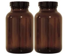 Viva Haushaltswaren â 2 5 frascos 1000 ml./5 Botellas Vasos Farmacia en marrón Cristal, Incluye Etiquetas