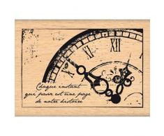 Florilèges Diseño FE 113003 Antiguo Reloj Buffer Scrapbooking Beige 5 x 7 x 2,5 cm