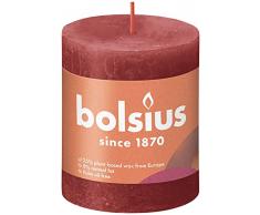 Bolsius Rustik - Velas decorativas para el hogar, color marfil, 4 unidades, duración de la combustión, 35 horas, sin perfumar, cera vegetal natural, sin aceite de palma, 8 x 7 cm, Pascua