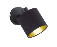 Reality Leuchten Tommy Foco de pared, Nickel Matt/Schwarz/Goldfarbig