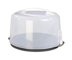 Xavax - Caja de Transporte para Tartas (Redonda, Apta para lavavajillas, Tapa y asa), Color Negro