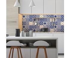 9 Pegatinas de azulejos | Vinilo decorativo autoadhesivo baldosas de cemento â Stickers mosaico alicatado sala de baño y cocina - Adhesivos de pared azulejos â 20 x 20 cm - 9 unidades