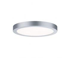 Paulmann 70983 Abia LED Cuadrado 1 lámpara de Techo de 22 W, Cromo Mate, Panel de luz de plástico, 2700 K, redondo