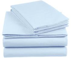AmazonBasics Everyday - Juego de fundas de edredón nórdico y de almohada (100% algodón) Azul - 260 x 240 cm y 2 fundas 65 x 65 cm