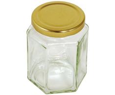 Tala 12 oz Tarro Hexagonal con Tornillo Tapa, Dorado