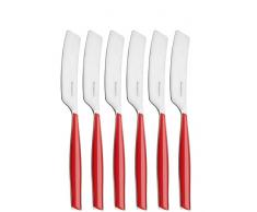 Bugatti GL3U-021F32/6 Glamour - Juego de 6 Cuchillos de Untar (Acero y plÃ¡stico, 16 x 20 x 3 cm), Color Rojo