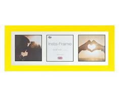 Inov8 21 x 20,32 cm Insta-Frame Marco para Instagram 3/de Estampado a Cuadros de Fotos con paspartú Blanco y Negro con Borde, 2 Unidades, Amarillo