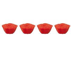 Zak ! Designs 0078-520 - Caja de 4 salvamanteles modulables, diseÃ±o de Rosa, Color Rojo