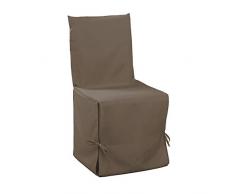 DOUCEUR DINTERIEUR Essentiel 1604799 - Funda De Silla, Poliéster Liso, color marrón, 50 x 50 x 100 cm