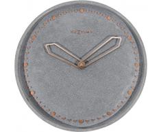 NeXtime Reloj de pared CROSS, muy silencioso, polyresin / metal, gris, redondo, ø 35 cm