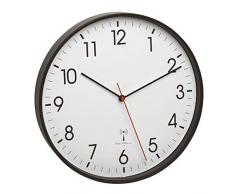 TFA Dostmann 60.3537.01 - Reloj de Pared analógico (Marco de Metal, plástico, 305 x 47 mm), Color Negro