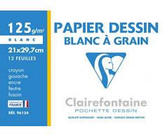 Clairefontaine Bloc de Papel con nervaduras, Color Blanco, A4, 125 g