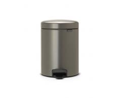 Brabantia NewIcon - Cubo de Basura de Pedal de 5 litros, Color Platinum