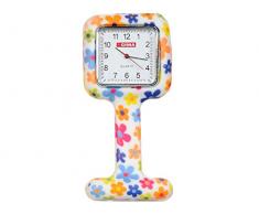 Gima ns885flowers Reloj para enfermeros, cuadrado, diseño de flores