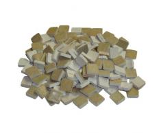 Mosaix 10 x 10 x 3 mm 70 g 150-piece cerámica vidriada Azulejos de Mosaico, Color Crema