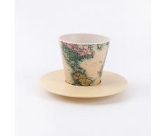 IDRINKÂ® - Juego de taza, platillo y cuchara de RPET | Excelente regalo ecolÃ³gico Capacidad 90 mililitros 7 x 7 x 7 centÃ­metros (OLD MAP)