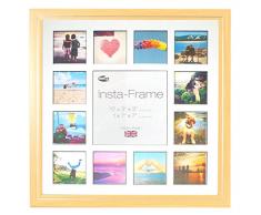 Inov8 16 x 40,64 cm Insta-Frame Marco para Instagram 13/de Estampado a Cuadros de Fotos con paspartú Blanco y Negro con Borde, Madera de Haya 53