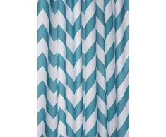 CroydexÂ âÂ Aqua Chevron Tela Cortina de Ducha con la higiene n Clean, Aqua/Blanco