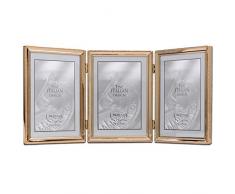 Lawrence Frames Marco de fotos, metal, dorado, triple 5x7