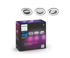 Philips Hue Lámpara, Hue Centura, Foco Empotrable LED Inteligente, Luz Blanca, Compatible con Alexa y Google Home, Color, 3 Unidad (Paquete de 1), 3