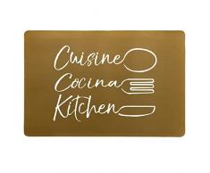 douceur dintÃ©rieur, Mantel Individual 28,5 x 43,5 Cm Oro, PVC Impreso, Cuisina