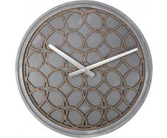 NeXtime Reloj de pared CONCRETE LOVE, muy silencioso, hormigón / madera, gris, redondo, ø 39 cm