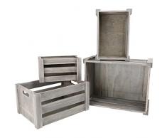 Small Foot Shabby Chic 1399 - Juego de Cajas de Madera, 4 Unidades, Color marrón, 41 x 31 x 20 cm