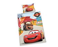 Herding 2629060063 Disney Brave Cars Ropa de Cama, Funda de Almohada, 40 x 60 cm y Funda de edredón, 100 x 135 cm, Franela/Castor