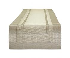 DII ColecciÃ³n de Mesa de PVC Tejido para Interiores y Exteriores, Camino de Mesa, 14 x 72, champÃ¡n