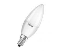 Osram Lámpara LED Base Classic B, en forma de vela con casquillo E14, no regulable, reemplaza 5.0W = 40 vatios, mate, blanco cálido - 2700 Kelvin, paquete de 4