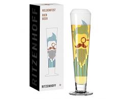 RITZENHOFF 1011010 - Vaso de cerveza (330 ml), diseÃ±o de NÂº 10 Barber redondo y multicolor, fabricado en Alemania, cobre, turquesa, azul, negro