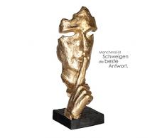 Casablanca Silence - Escultura Decorativa de Poli (39 cm), Color Dorado