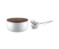 Alessi The Five Season MW62L 4 W Vela Perfumada Base Vegetal, Grande-Incienso, Madera de Cedro y Musgo + BZZZ MW67 Apagavelas de Diseño en Zama Cromata, Pulido