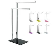 Toallero a 2 Ramas de Acero Inoxidable + Soporte
