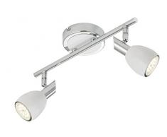Briloner Leuchten 2908-026 - Lámpara de techo (incluye 2 focos GU10), color cromo y blanco