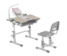 FD FUN DESK Lavoro Grey-Escritorio Infantil (Altura Regulable, con Silla), Gris, 794x608x797-977mm