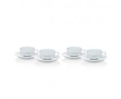 Bodum BLA K11959-83 - Juego de 4 tazas para cafÃ© espresso y platillo, color blanco