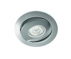 Philips myLiving Asterope - Foco empotrable LED, iluminaciÃ³n de interior, luz blanca cÃ¡lida, 4,5 W, equivalente a 30 W, color gris