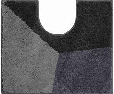 Grund Alfombrilla de baño Linea Due, 100% poliacrÃlico, ultrasuave, Antideslizante, con Certificado ÃKO-Tex, Flash, SHI - Anthrazit, 50x60 cm WC