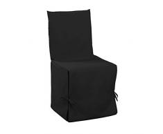 DOUCEUR DINTERIEUR Essentiel 1604801 - Funda De Silla, Poliéster Liso, color negro, 50 x 50 x 100 cm