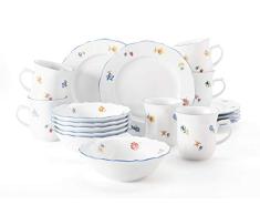 Seltmann Weiden 18 Piezas | Set para 6 Personas | Serie Sonate | Servicio Incluye Cada 6 Plato de Desayuno, Taza, tazÃ³n Postre, Porcelana, carbÃ³n, 36 cm x 31 cm x 36 cm